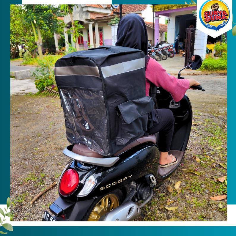 MURAH Tas kurir motor gendong bahan dinier polyester tas kurir motor anti air muat beban100 ltr box 