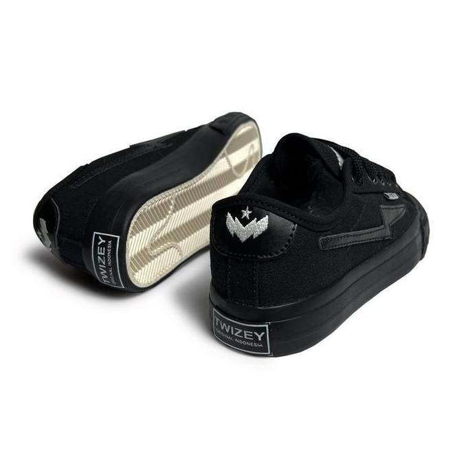 DE77 - TWIZEY - Sepatu Twizey Ambigu Full black - sepatu kasual pria wanita - sepatu sekolah full bl