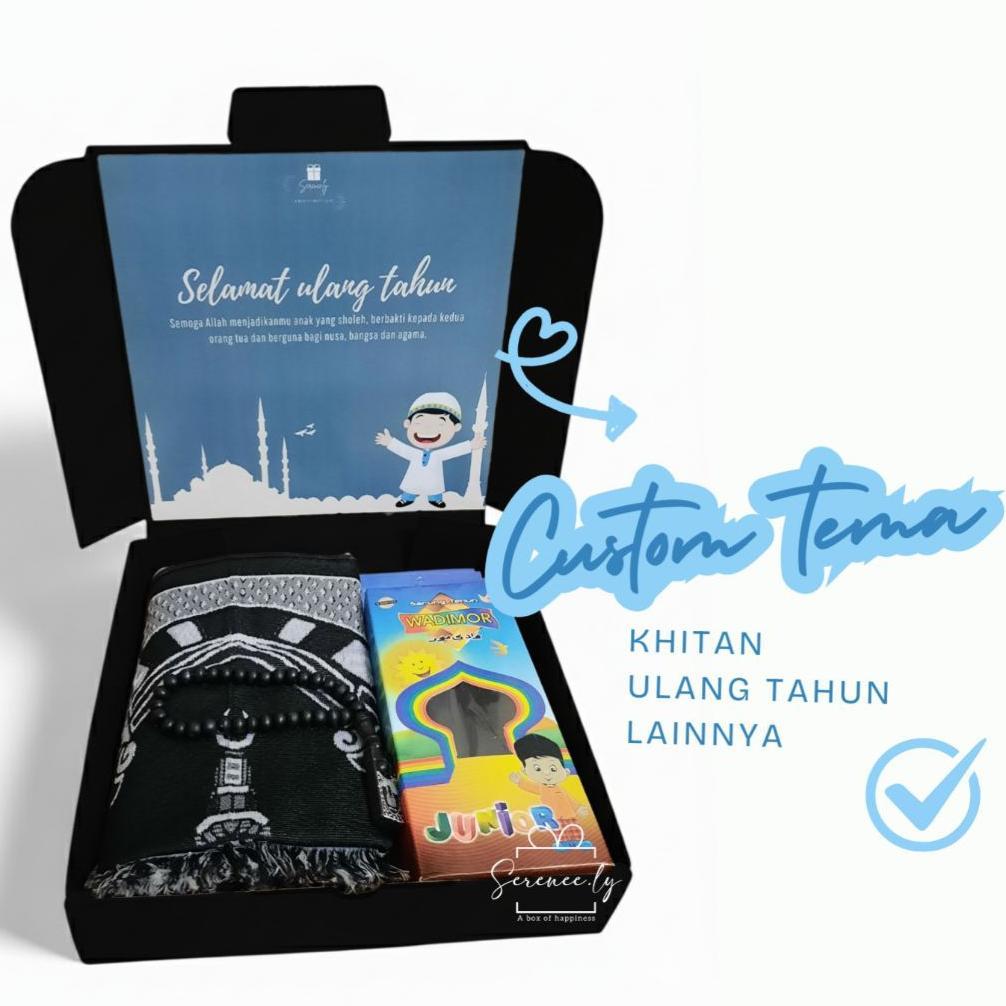 FREE ONGKIR HAMPERS SET ALAT SHOLAT ANAK ANAK/ KADO KHITAN SARUNG/ KADO ULTAH ADIK LAKI LAKI