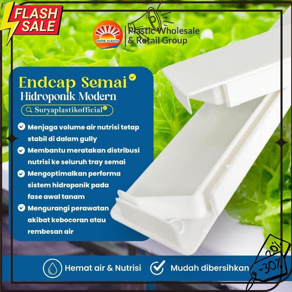 Endcap Gully Semai Trapesium - Tutup Talang Pembibitan Hidroponik Nft Dft - Penutup Talang Hidroponi
