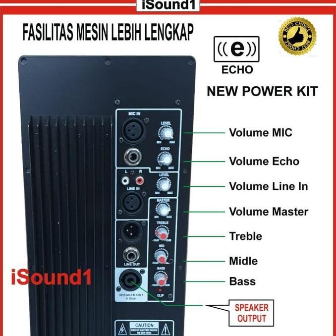 New Power Kit Mesin Kit Speaker Aktif 1000-1200 Watt 12 Inch, 15 Inch Restock