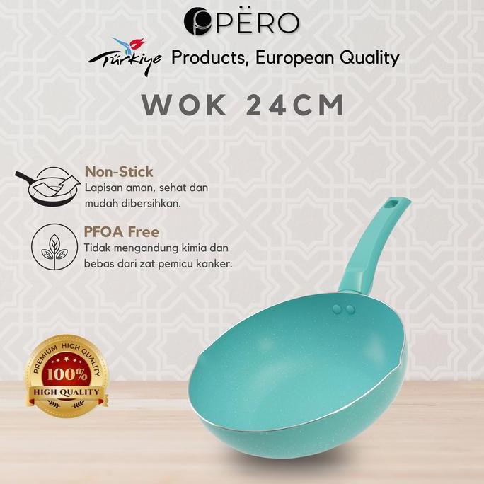 Pero Wajan Wok Pan Granite 24cm Anti Lengket