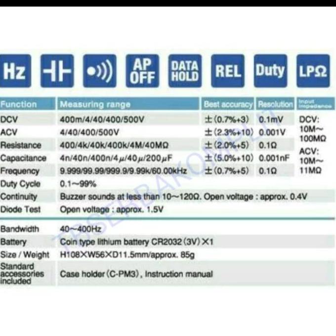 SANWA PM3 Dital Multimeter Multitester Orinal 100% Asli