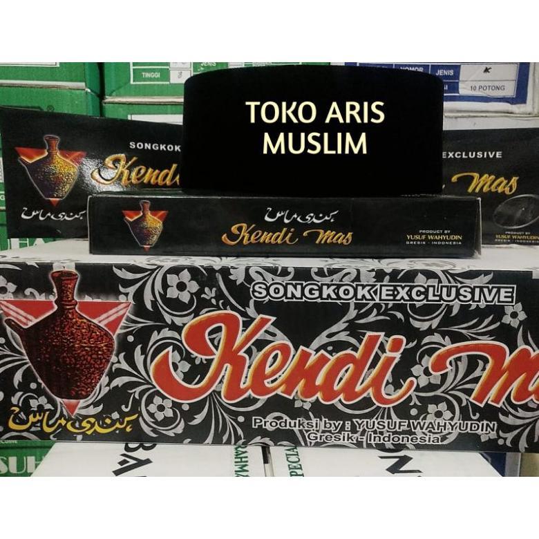 PECI/SONGKOK Hitam POLOS AC ,GROSIR KENDI MAS ISI ( 10 PCS ) , BAHAN KUALITAS PREMIUM , BELUDRU HALU