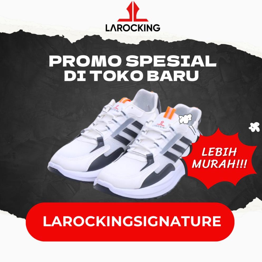 NEW Larocking - Vega Abu Putih | Sepatu Sneakers Running Gym Shoes