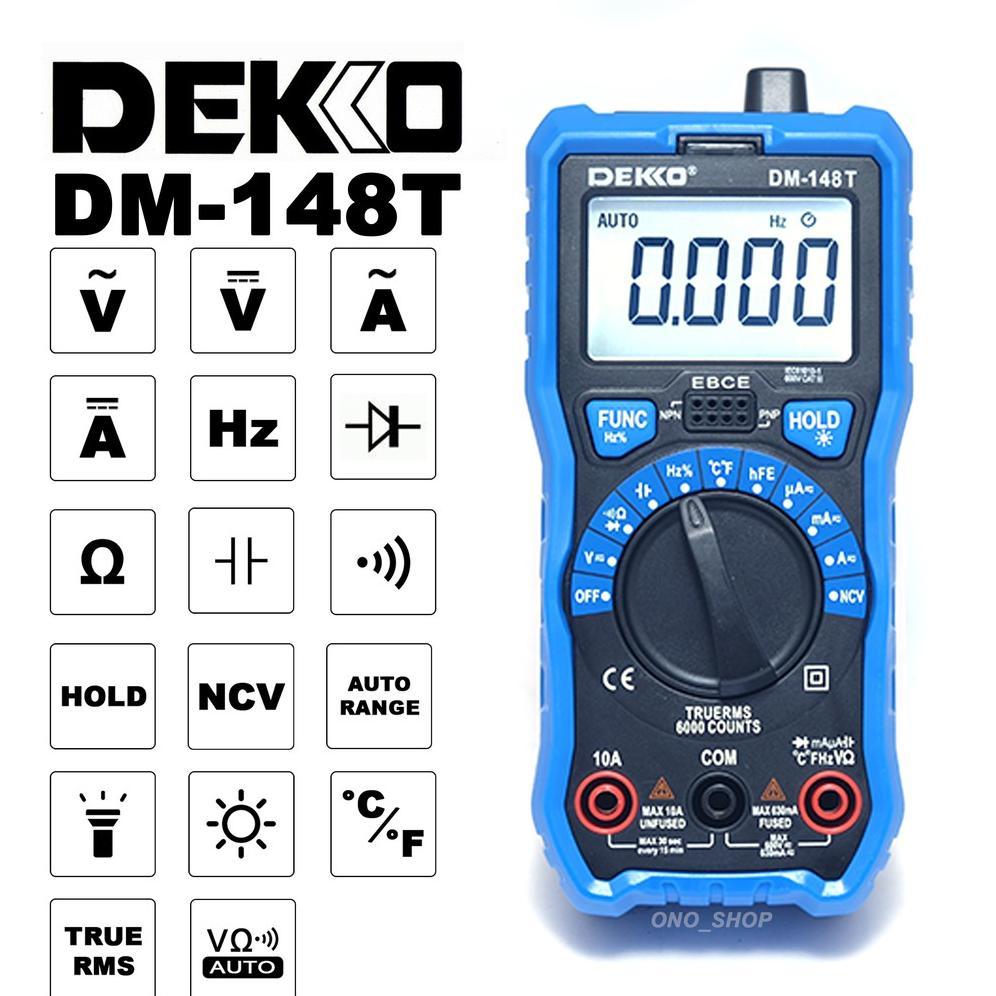 Digital Multimeter Auto Range - True Rms - Dekko Dm-148T