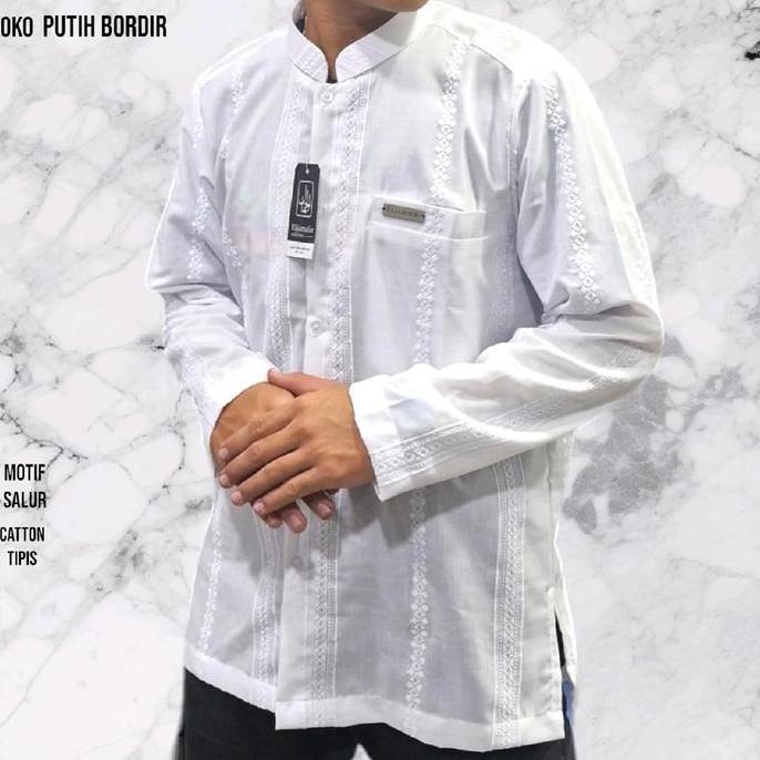 Eljamalie Koko Putih Bordir Lengan OBlong /Polos terlaris