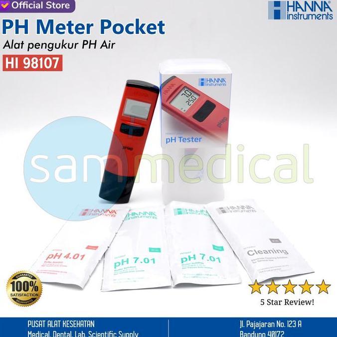 Hanna PH Meter pocket / Alat Cek PH Air HI 98107