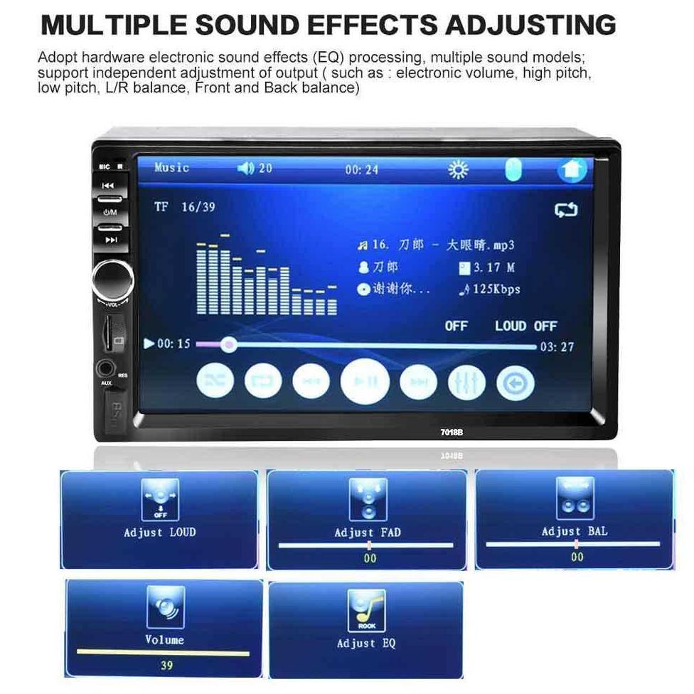 Head Unit Tape Mobil Double Din Mp5 Player Layar 7 Inch - 7018B