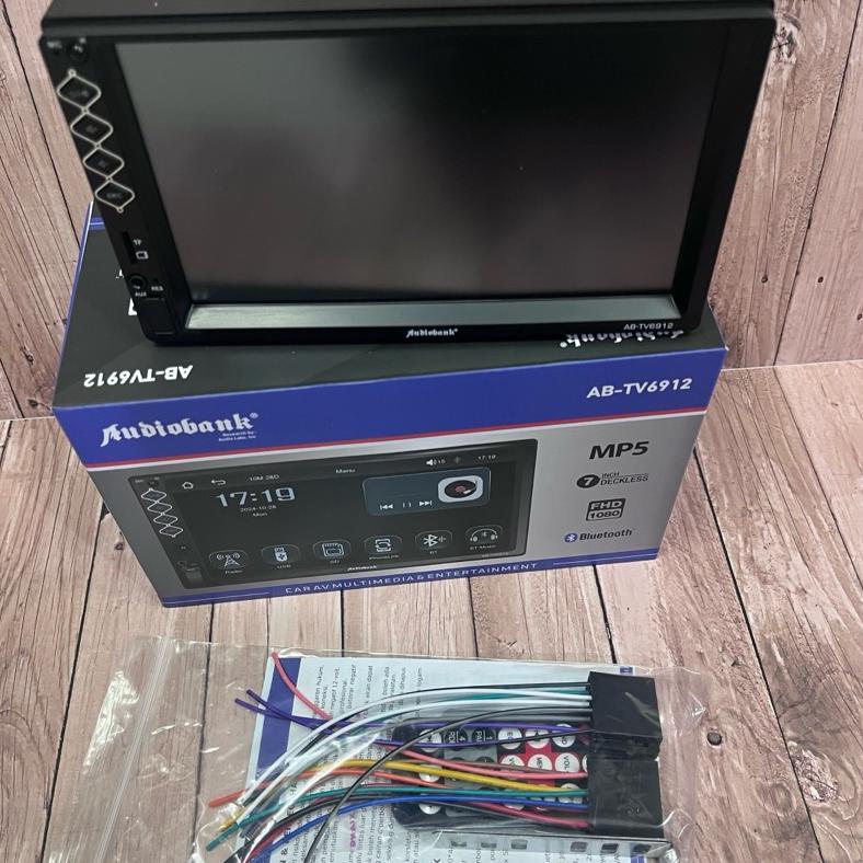 Headunit Double Din Deckless Audiobank 7Inch Autolink Mp5 Usb Bluetooth Komplit