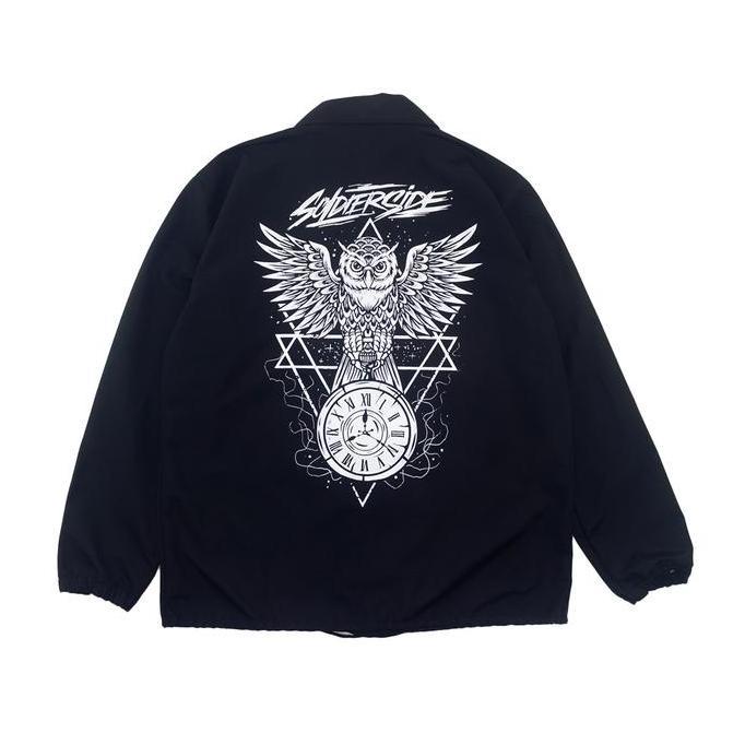 Soldierside Familia Jaket Windbreaker Parasut Tebal Hitam "Deathline" WB125 Sablon Simple