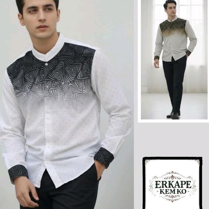 Kemko kemeja Koko erkape bahan katun premium tangan panjag terlaris