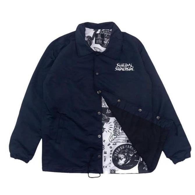 Soldierside Familia Jaket Windbreaker Parasut Navy "SSUICIDAL" WB112B Bordir Simple