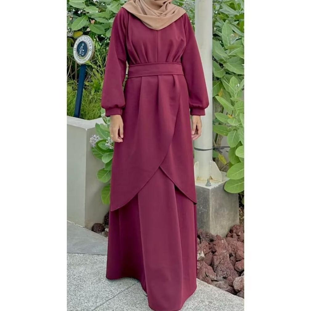 Promo  Baju Muslim Terbaru2025 Abayaa Pakean Muslim Turkey Gamiss Abaya Lebaran Terbaru 2025 Jumbp D