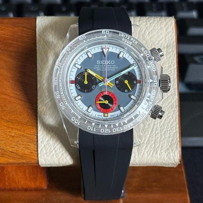 Seikomods Daytona Blue Azul VK63 Chronograph Resin Ultra Light Weight Exclusive terlaris