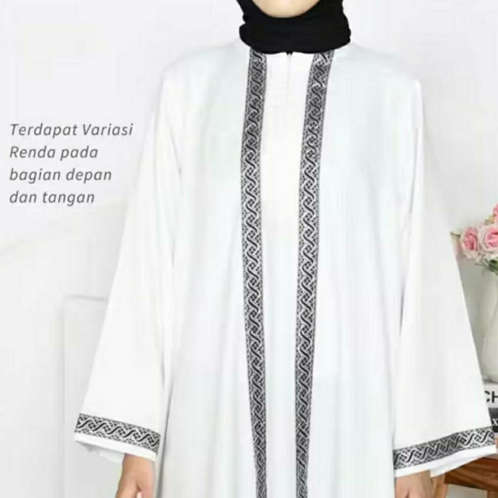 Saless (Cod) Promo Abaya Madina Renda Lurus Ironless Adem Lembut//Gamis Arab Saudi Turkey