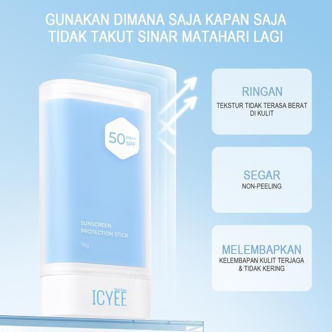 Langsung- Icyee Sunscreen Protection Stick Spf50 Pa++ 18G | Easy Application & Lightweight | Hydrati