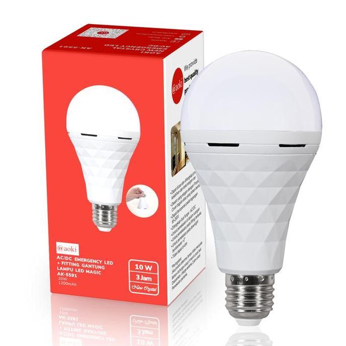 Lansungkirim- Aoki Lampu Bohlam Led Ac/Dc New Crystal Darurat Emergency Lamp Baterai Downlight Gantu
