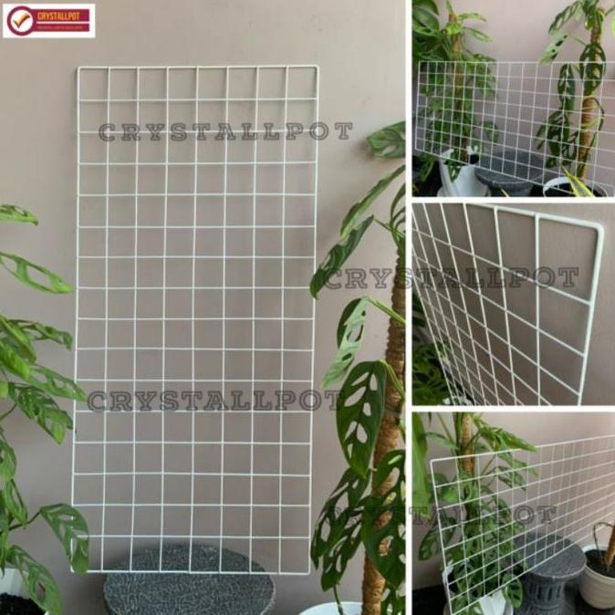 Silvergarden- Ram Besi Putih Pot Bunga Gantung Gantungan Pot Tempel Argo - Ram Besi 45Cm X 95Cm Puti