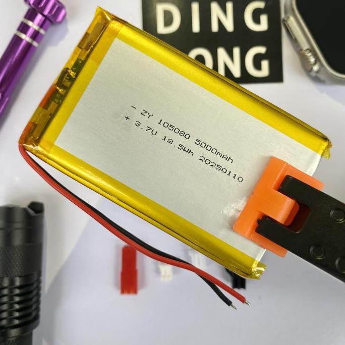 BATERAI LIPO 5000 MAH 105080 3.7v 18.5wh 8cm x 5cm tebal 1cm LITHIUM POLYMER BATRE ELEKTRONIK UNIVER