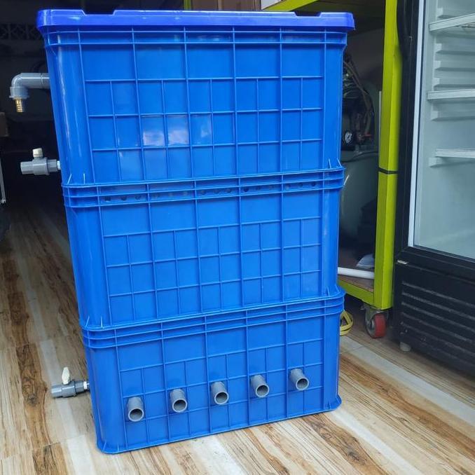 Filter Kolam Jumbo. Filter koi besar. Trickle filter isi media. Gojek