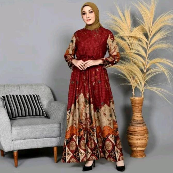 Premium Gamis Batik Abaya Syari / Motif Batik Terbaru Muslim Wanita