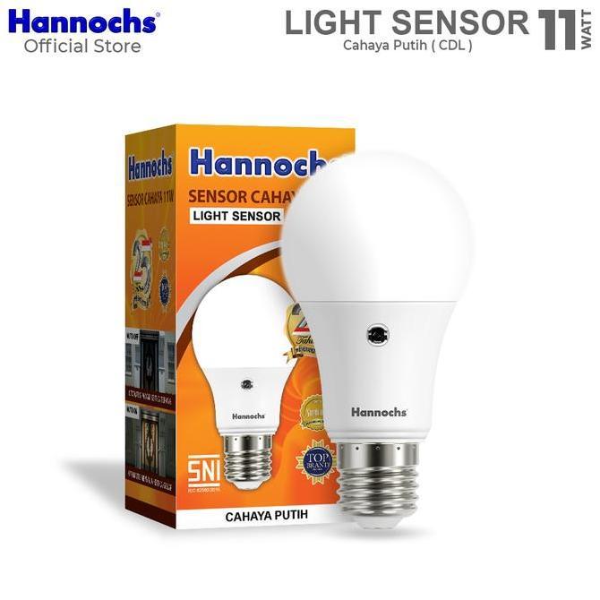 Lansungkirim- Hannochs Lampu Led Light Sensor 11 Watt Cahaya Putih (Paket 3Pcs)