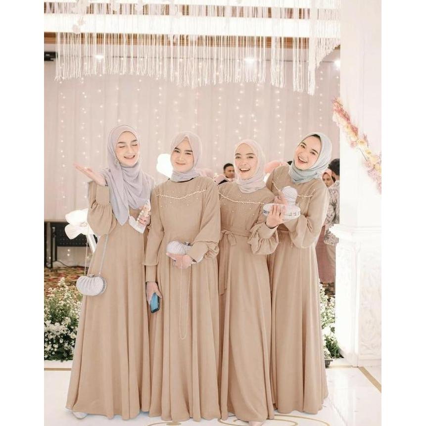 Sekarangaja- Maxi Lunara | M L Xl 2Xl | 8 Warna | Fashion Muslim Wanita Gamis Mutiara Pashmina  Dres