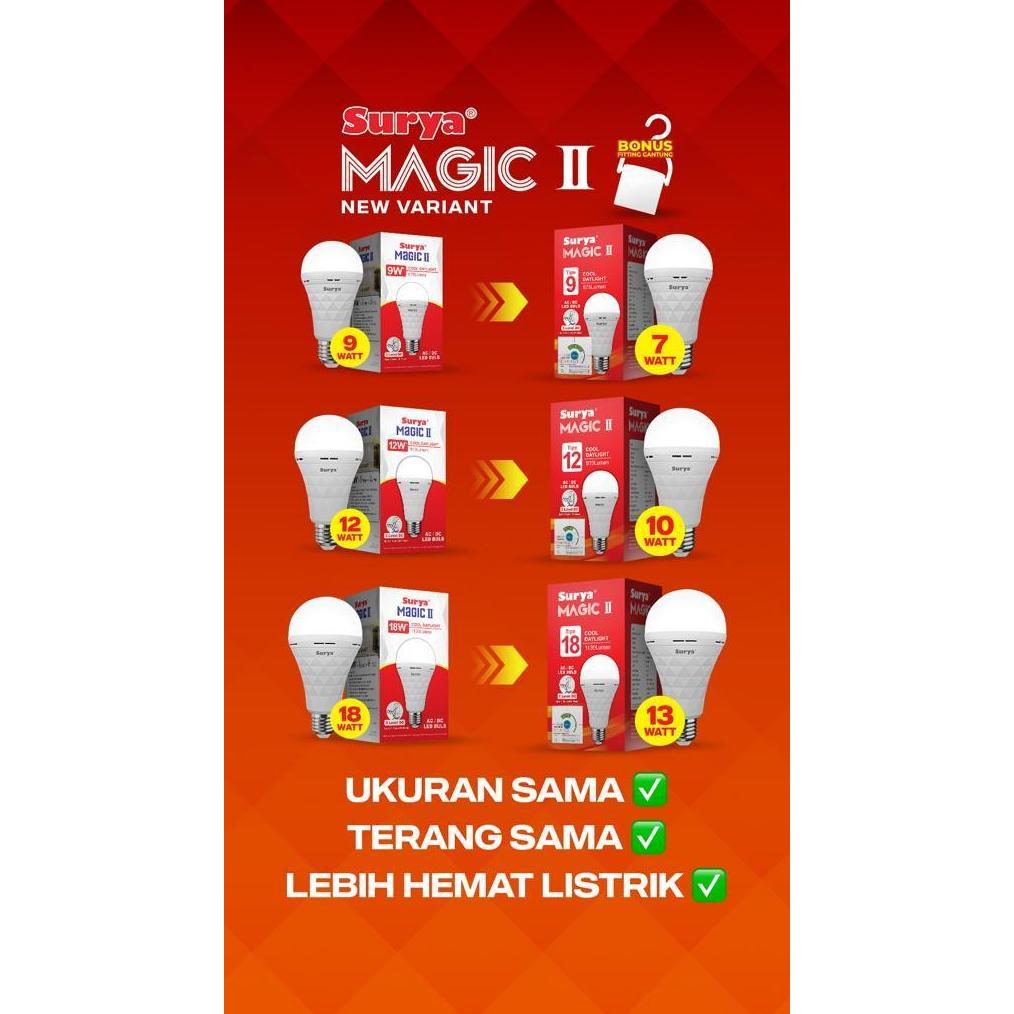 Lansungkirim- Lampu Emergency Led Bulb Surya Magic 18 Watt Lampu Darurat Super Murah