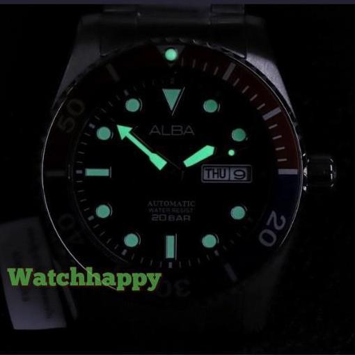 Ready Watchhappy ALBA AL4297X1 Rubber Black Band Automatic AL4297 ORIGINAL