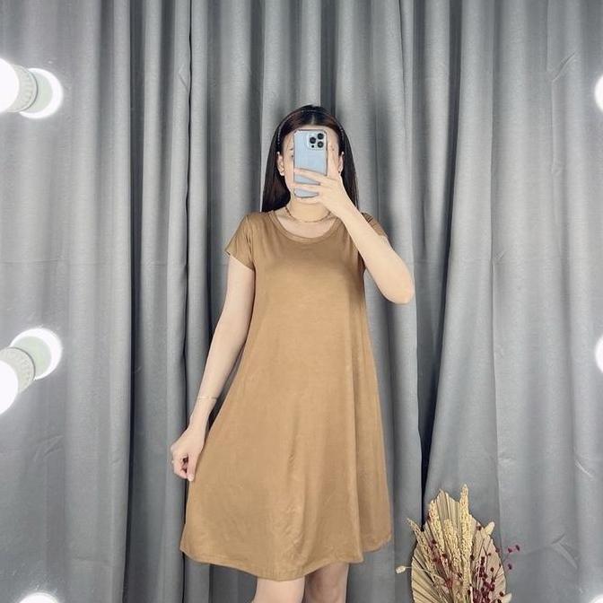 DS317 - Dress Mola 975 | Swing Dress | Dress Rayon Wanita Lembut Nyaman | Dress Midi Wanita Jumbo Ra