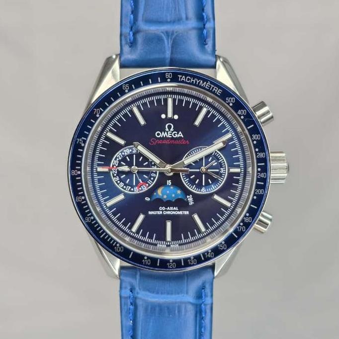 Ready Jam tangan Automatic OMG MoonPhase Leather strap Stainless steel