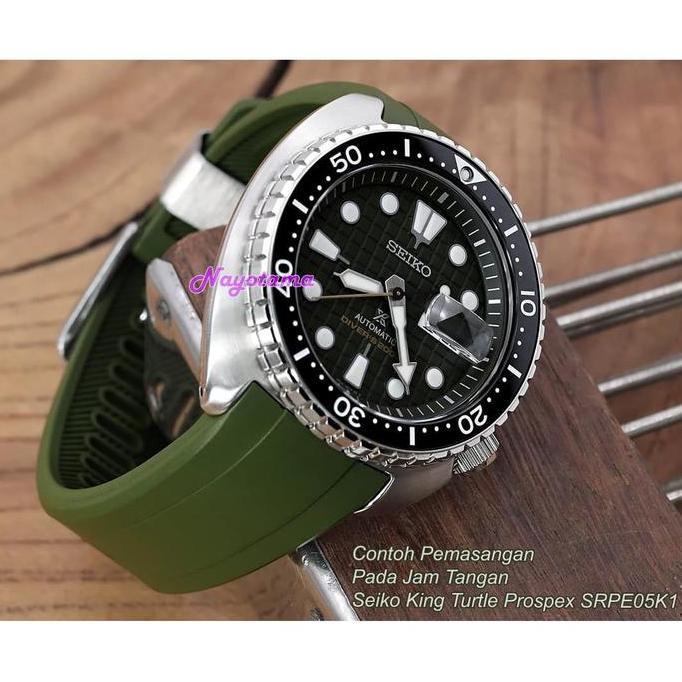 Ready CRAFTER BLUE CB08 Rubber Strap Hijau Green Seiko King Turtle SRPE05K1