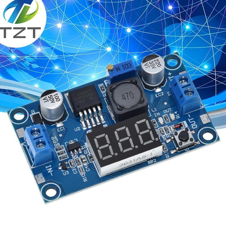 LM2596 LM2596S power module + LED Voltmeter DC-DC adjustable step-down power supply module with digi