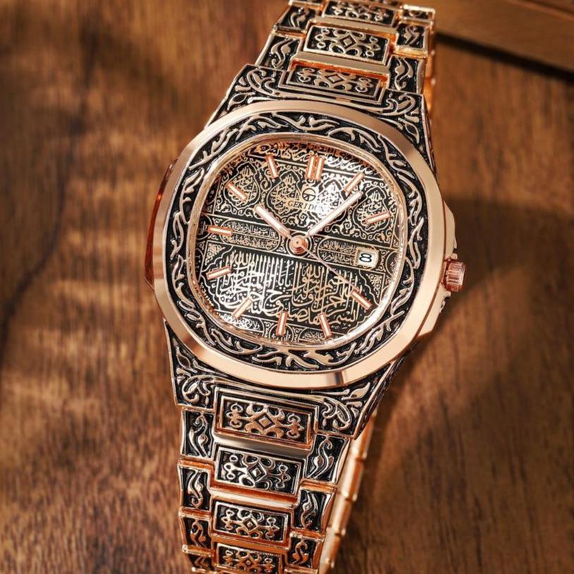 FREE ONGKIR ALASKA JAM TANGAN PRIA ANTI AIR JP-29 NEW ARAB UNIK MOTIF UKIR KALIGRAFI ARAB FULL STAIN