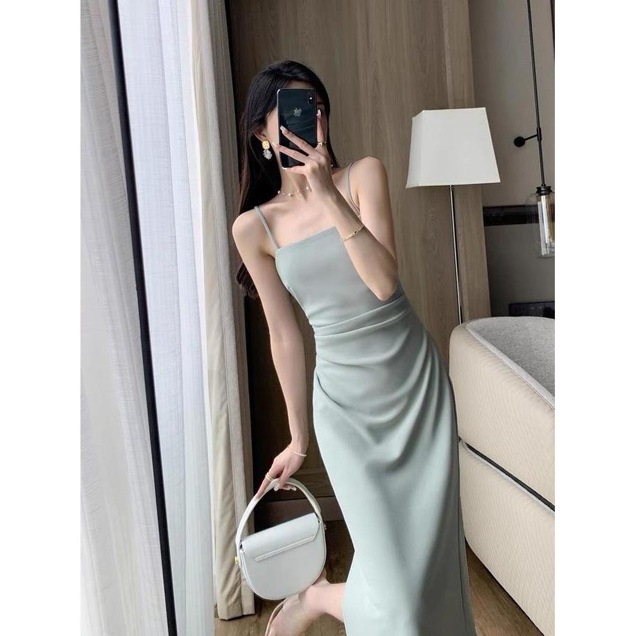 DB242 - 7811iner dress tanpa lengan Pas Body party sexy dress korea midi dress terbaru 2024 big size