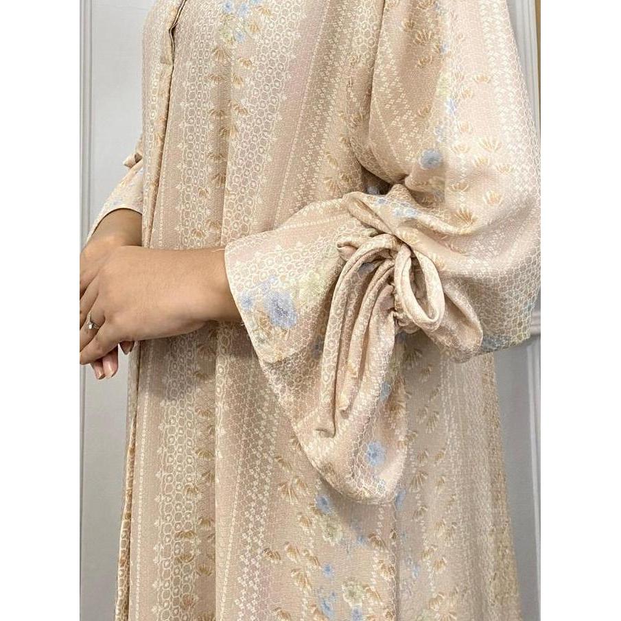 Promo Medina Dress Gamis Raya Series Lengan Panjang Bahan Viscose Jaguar Motif Elegan Untuk Tampilan