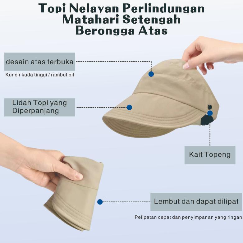 DISKON WAVVY TOPI OLAHRAGA WANITA/TOPI ANTI UV/TOPI WANITA KOREA STYLE/TOPI PANTAI WANITA BERHIJAB/T