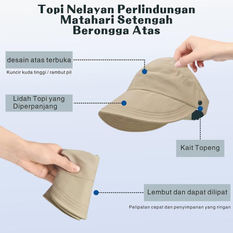 DISKON WAVVY TOPI OLAHRAGA WANITA/TOPI ANTI UV/TOPI WANITA KOREA STYLE/TOPI PANTAI WANITA BERHIJAB/T