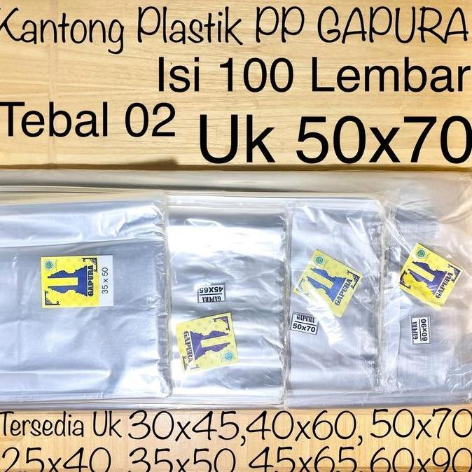 // [ISI100] PLASTIK LAUNDRY GAPURA 50X70 TEBAL 02 / KANTONG PLASTIK PP LAUNDRY 50X70X02 / PLASTIK OP