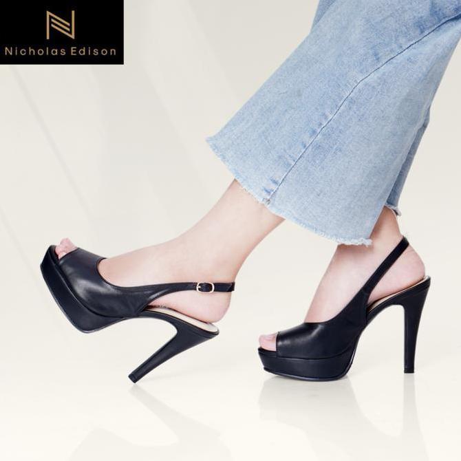 Nicholas Edison Heels Fenella Sepatu Hak Tinggi Wanita Platform Slingback Peeptoe GM