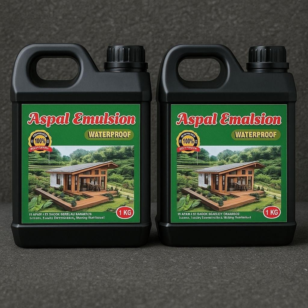 Aspal Emulsion Waterproof 1L - Aspal Cair Anti Bocor Untuk Dak, Dinding & Fondasi