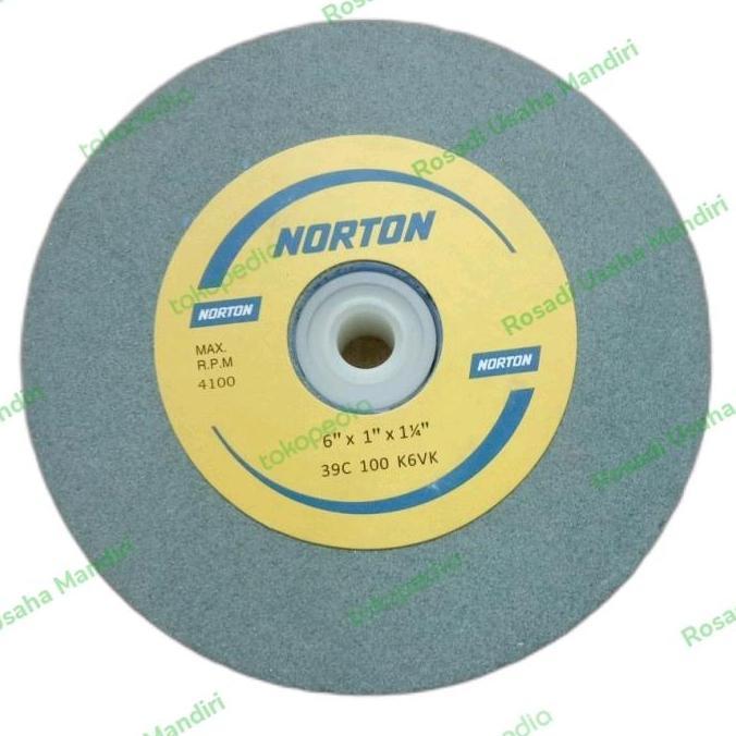 batu asah 6inch/batu asah gerinda duduk 6" 1" 1 " NORTON hijau