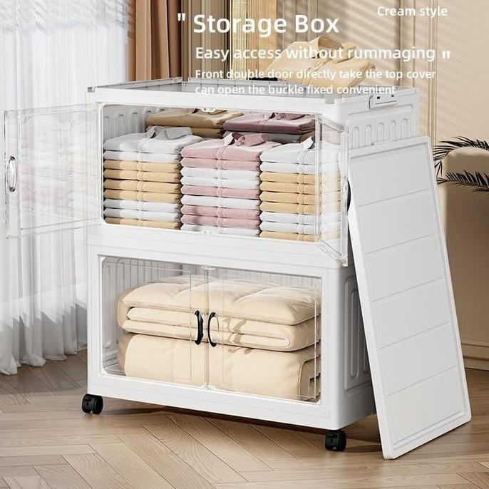Folding Storage Cabinet Installation-Free Storage Cabinet Home Cabinet Living Room Locker Large Capa