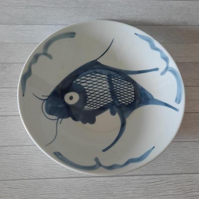 Piring / Mangkok keramik Papua motif ikan ukuran 23cm BS