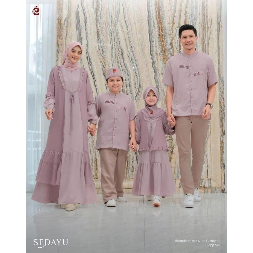 KEKE - SARIMBIT SEDAYU SERIES WARNA BLEACHED MAUVE COUPLE KELUARGA BUSANA MUSLIM KEKE