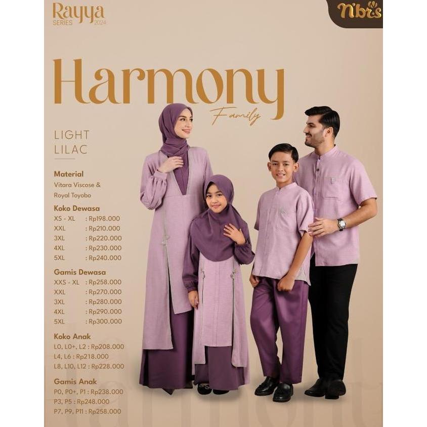 Gamis Nibras Terbaru HARMONY LIGHT LILAC Gamis Sarimbit Nibras Couple Keluarga Couple Muslim Lebaran