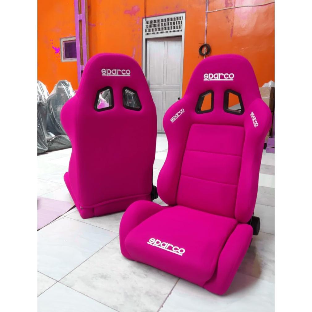 JOK MOBIL RACING SPARCO SEPASANG | 2 PCS Jok Racing Universal Sporty | Bahan Kain / Kulit / Suede | 