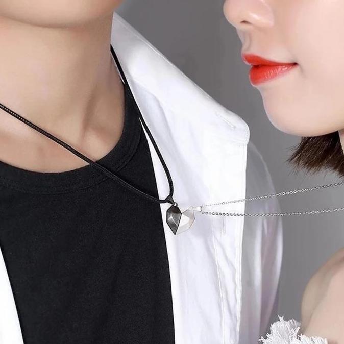 Kalung hati couple kalung pasangan kalung magnet ikatan cinta
