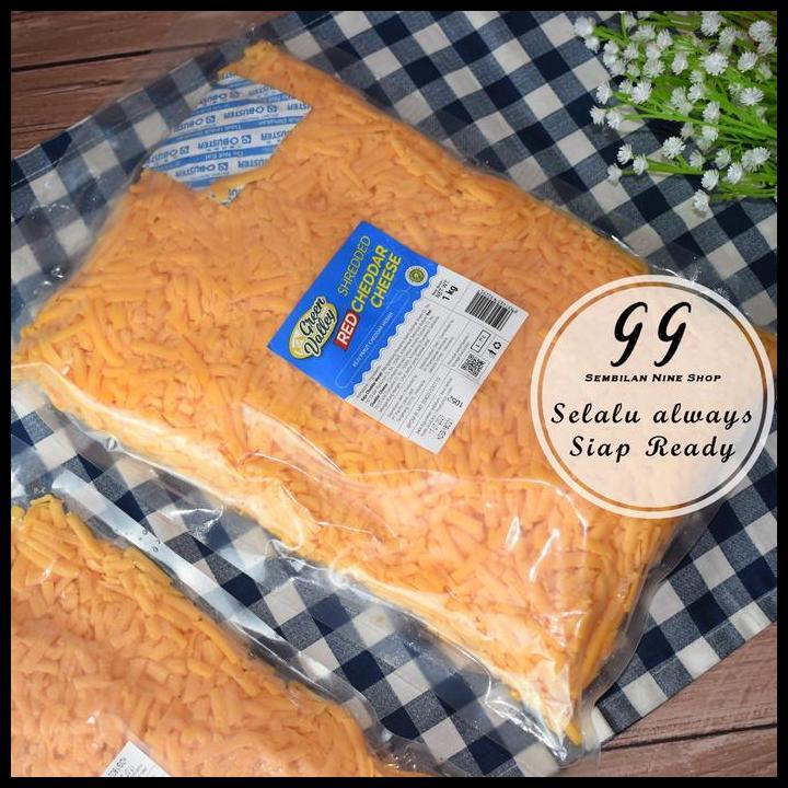 Harga Promo Shredded Red Cheddar Cheese Green Valley 1 Kg Keju Parut Merah